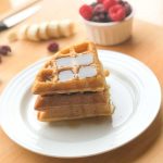 Dairy free waffles with maple syrup