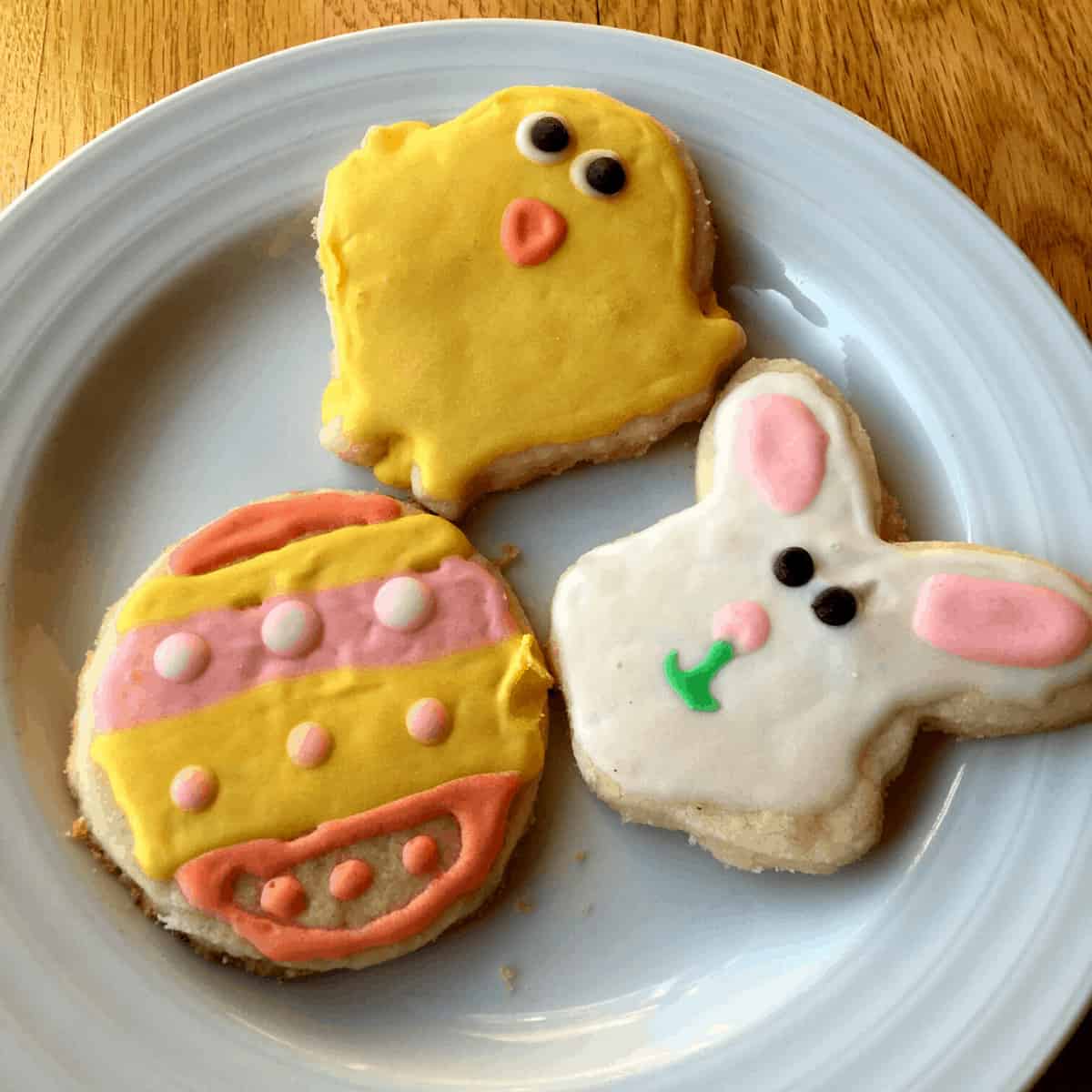 Gluten free sugar cookies in Easter shapes