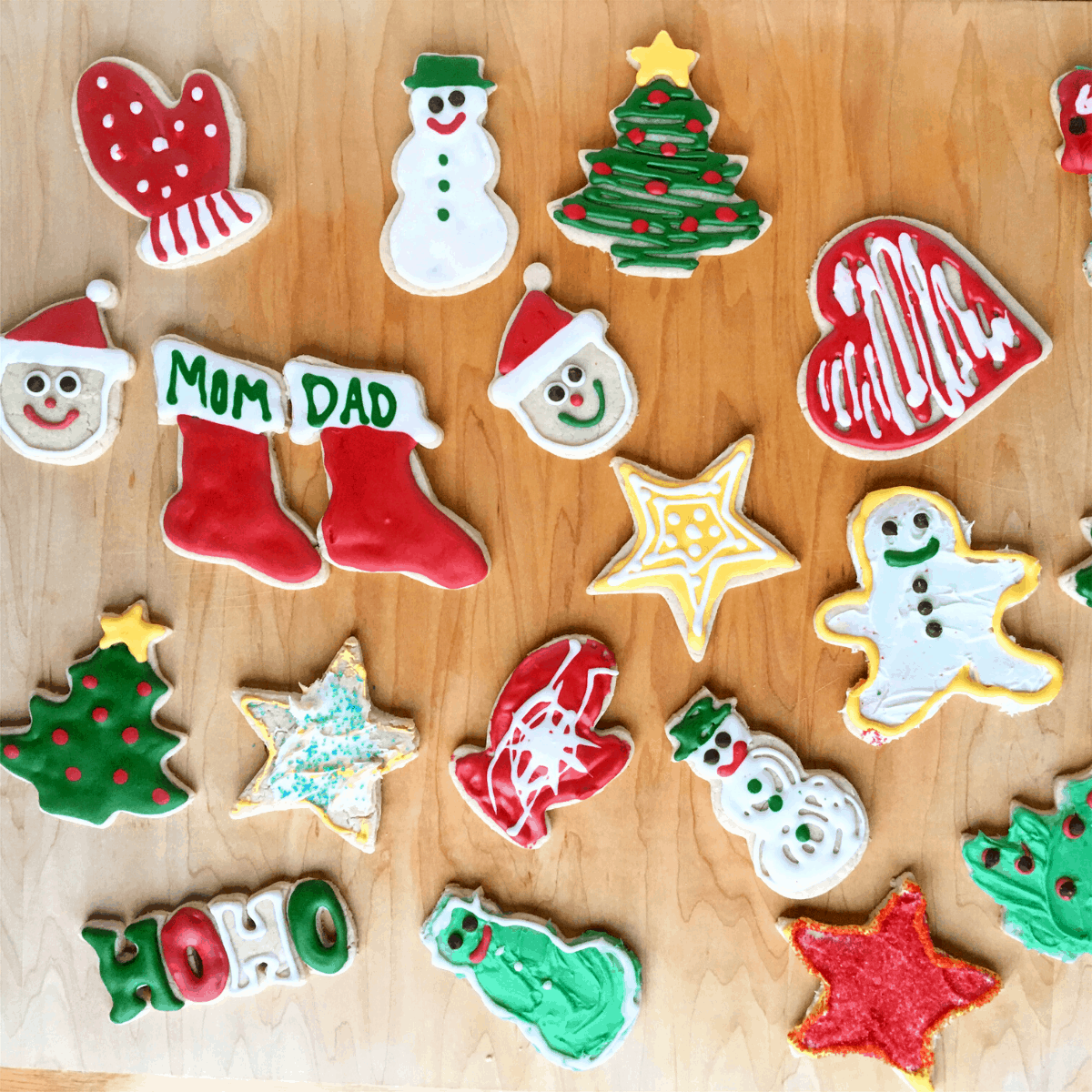 Christmas themed gluten free sugar cookies