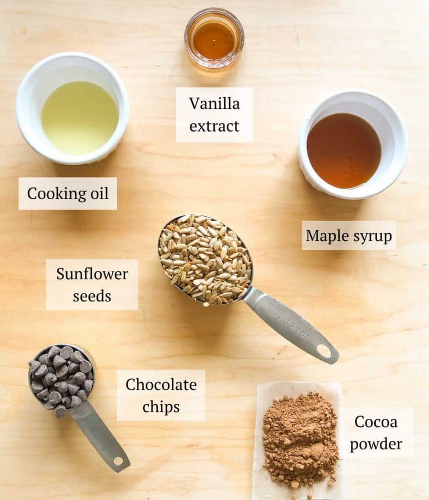 Ingredients for nut free chocolate spread