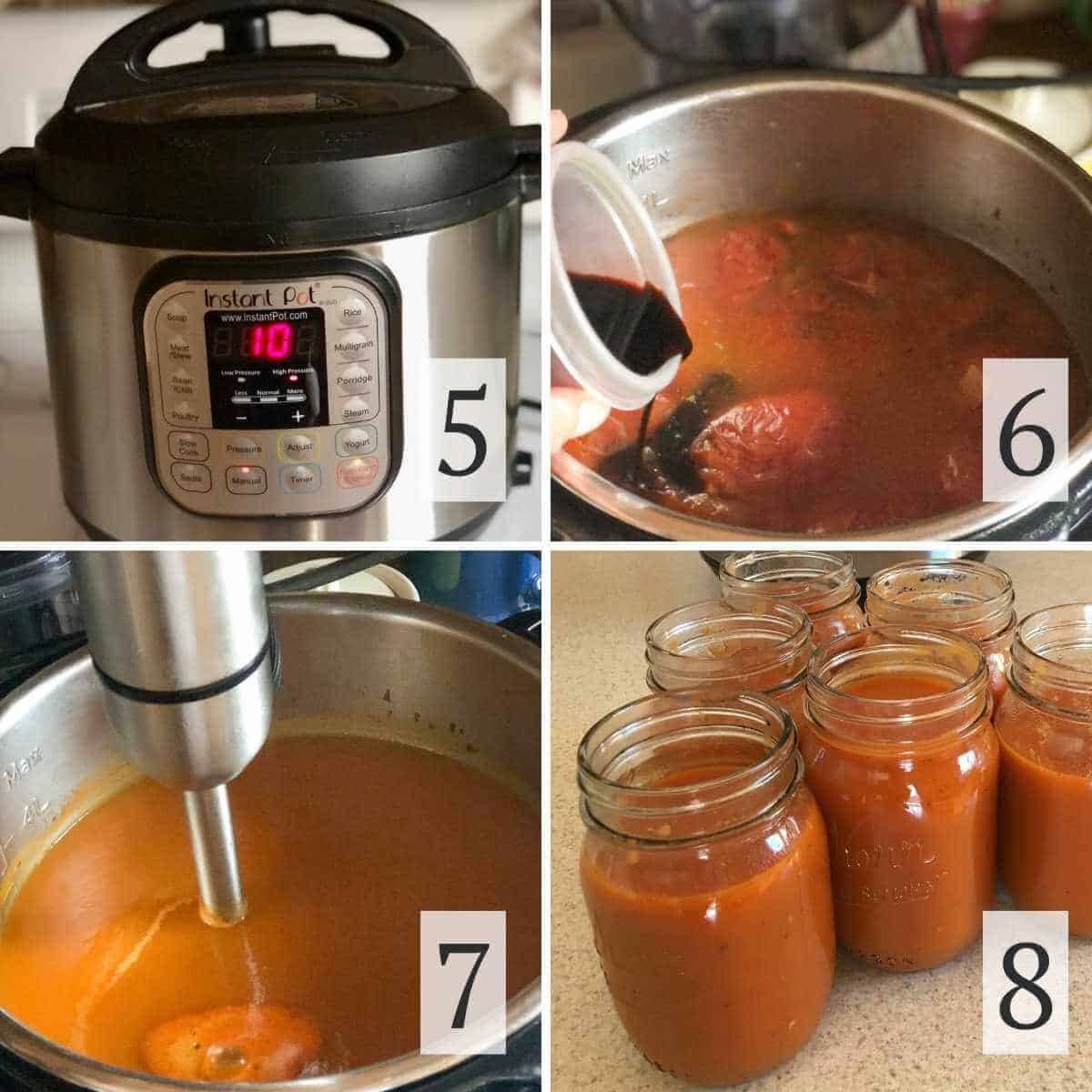Steps 5-8 for making gluten free tomato soup