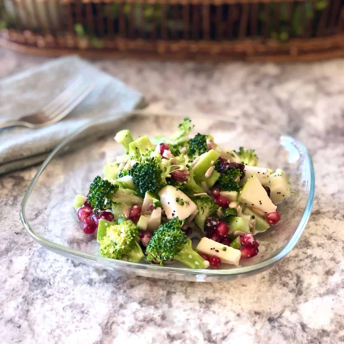 Broccoli crunch salad on a plate