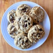 A plate of chocolate chip cookies gluten free dairy free